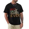 Best Cat Dad Ever Funny Design T Shirt Harajuku Short Sleeve T-shirt 100% Cotton Graphics Tshirt Tops