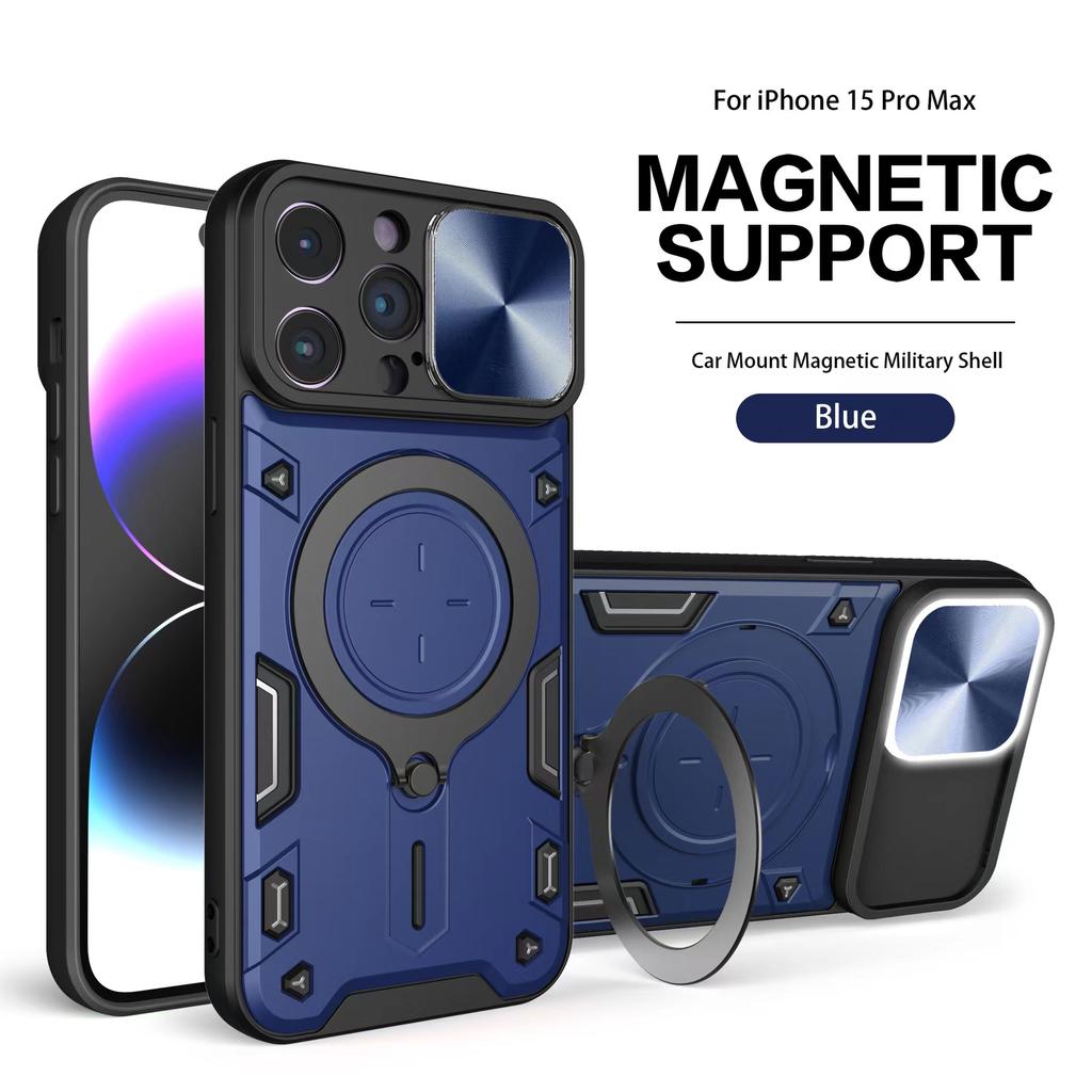 Чехол для iPhone 15 14 13 12 11 Pro Max 15 Plus XR XS 8 7 Slide Camera Protection 360 Rotate Kickstand Armor Ring Cover