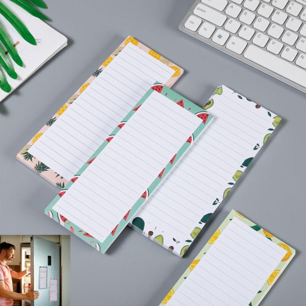 Магнитный блокнот для списка покупок с фруктовым узором для холодильника, напоминания о делах, встречах, для женщин, мужчин