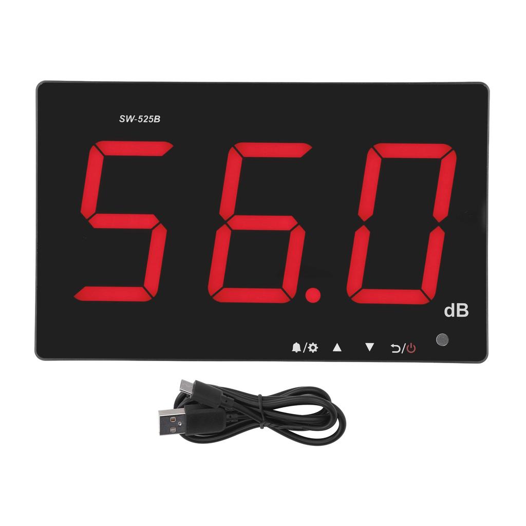 Sound Level Meter 9.6inch LCD Screen Fast Response 30‑130dB Wall Mount Noise Decibel Reader for Classroom Home Street