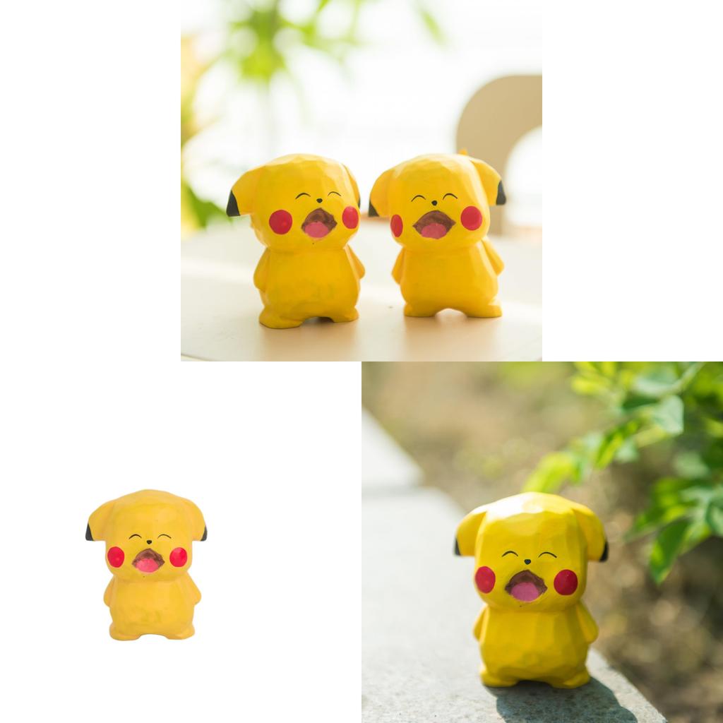 Pikachu Wooden Sculpture With Modern Minimalist Style For Desk Decor And Special Occasions