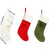 Red/Green/White Christmas Knitting Stocking Large Capacity Christmas Tree Pendant  Home