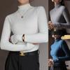 Half-high Neck Mid-collar Women's Bottoming Shirt Autumn and Winter Slim Solid Colour Tight Long-sleeved Shirt
