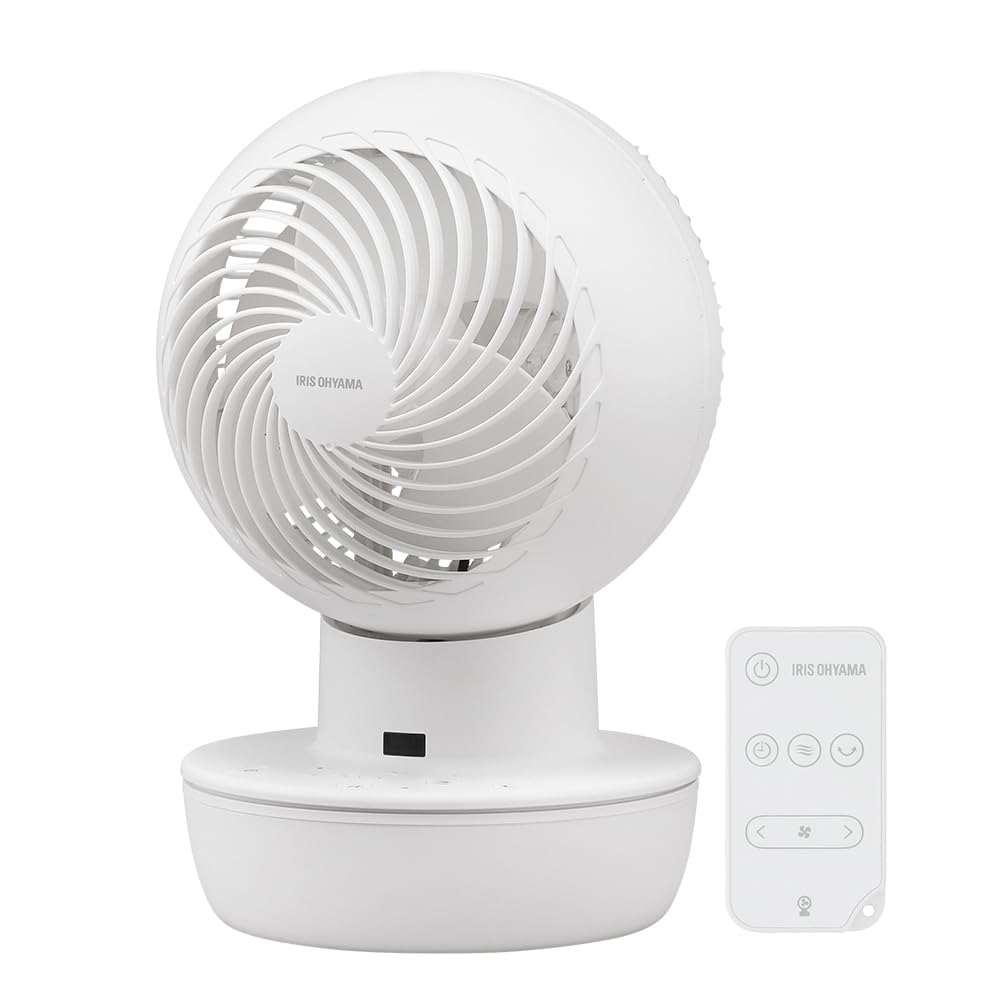 Iris Ohyama Circulator Fan, 20-tatami mat capacity, Oscillating, Remote Control, DC Motor, Energy-Saving, Powerful Airflow, Compact, Quiet, Desktop,
