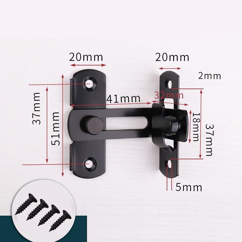 Болт защелки дверного замка, 90, 180 градусов, тумблер из нержавеющей стали