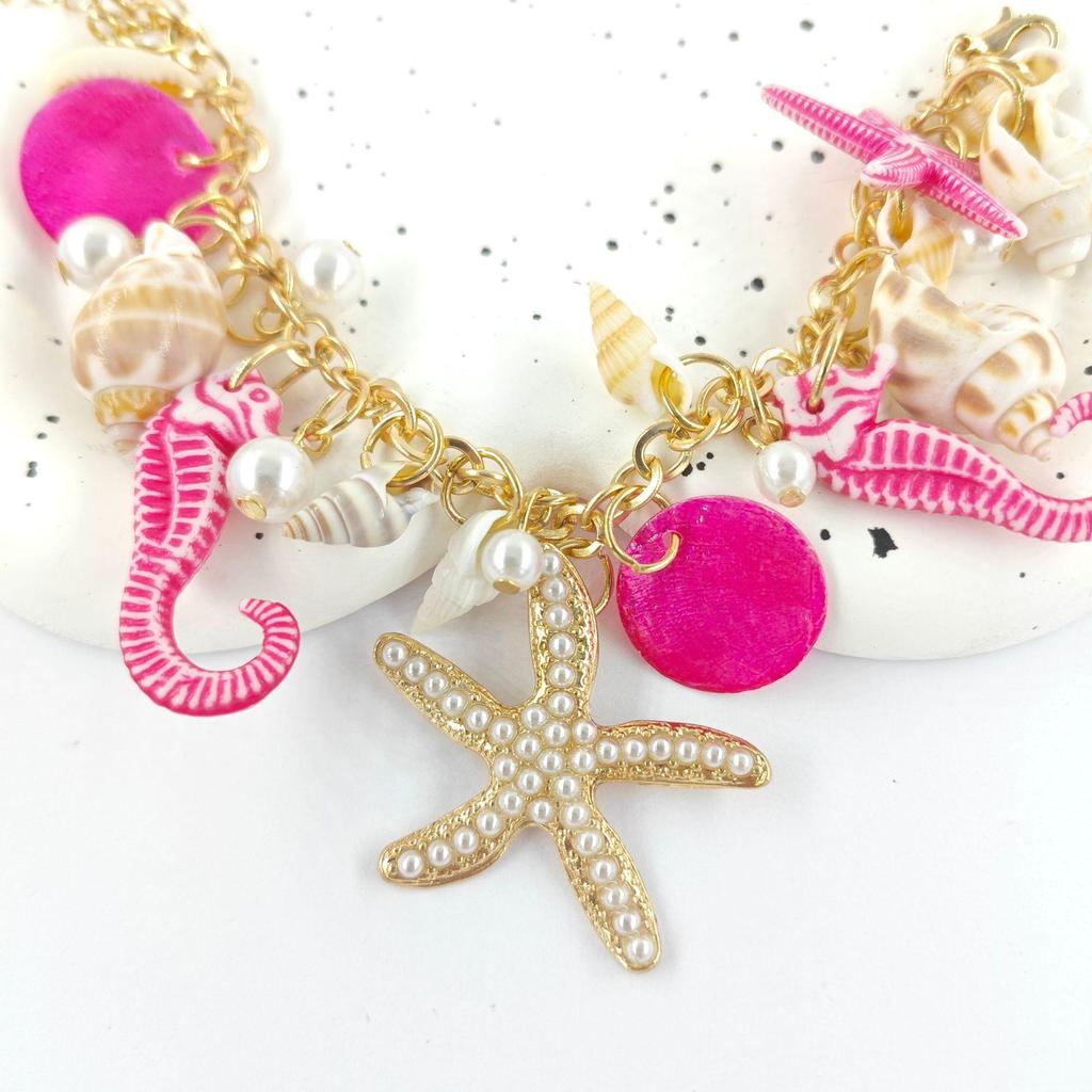 Personalized Design Trendy Tide Ocean Bracelet Women's Bohemian Style Bracelet Pink Starfish Shell Bracelet