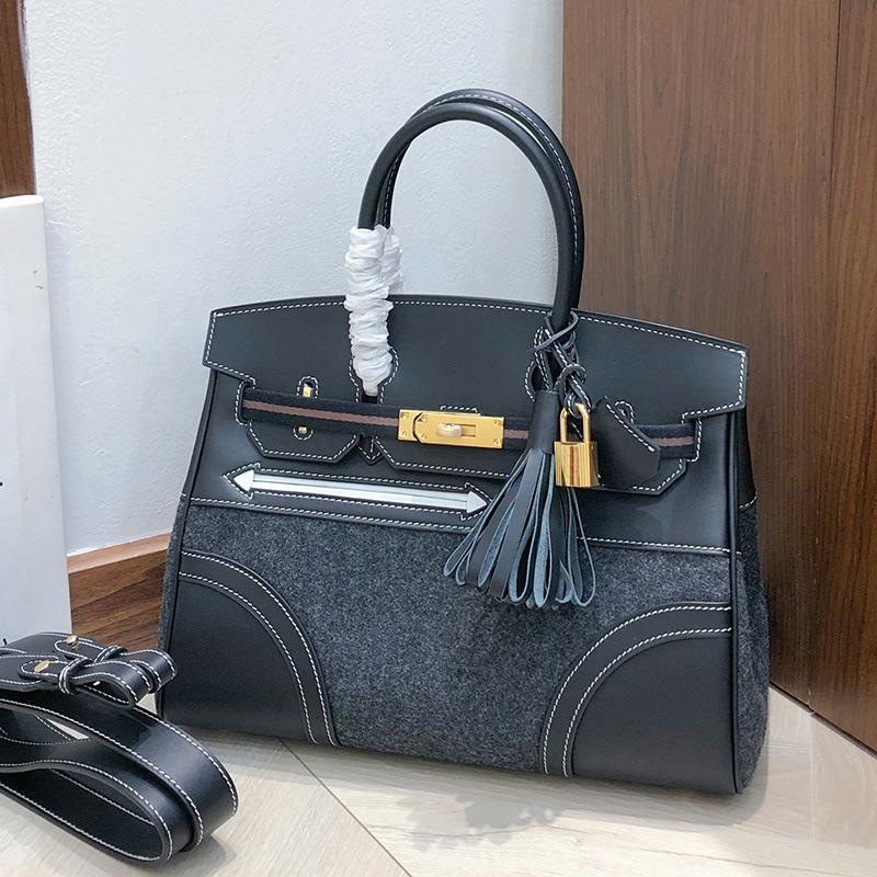 Высококачественная сумка из войлока с верхним слоем из коровьей кожи, сумка-портфель из кожи свифта, винтажная женская сумка через плечо