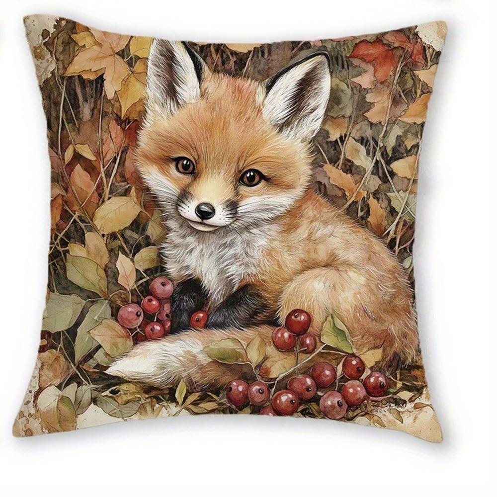 Adorable Forest Animal-Print Pillowcases: Deer, Squirrel, Hedgehog, Fox Sofa cushion cover home room decoration 2D flat printing