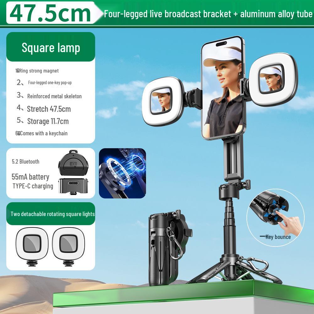 Новый магнитный селфи-штатив P15C с Bluetooth-пультом – Портативная подставка для путешествий для фото и прямых трансляций