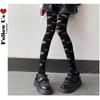 Gothic Cross Strap Sheer Pantyhose Tights Women Japanese Harajuku Temptation Knee Thigh High Socks Sexy Lolita Black Stockings
