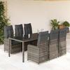 VidaXL Garden Bistro Set 7 Pcs Grey Cushions Poly Rattan 3277037
