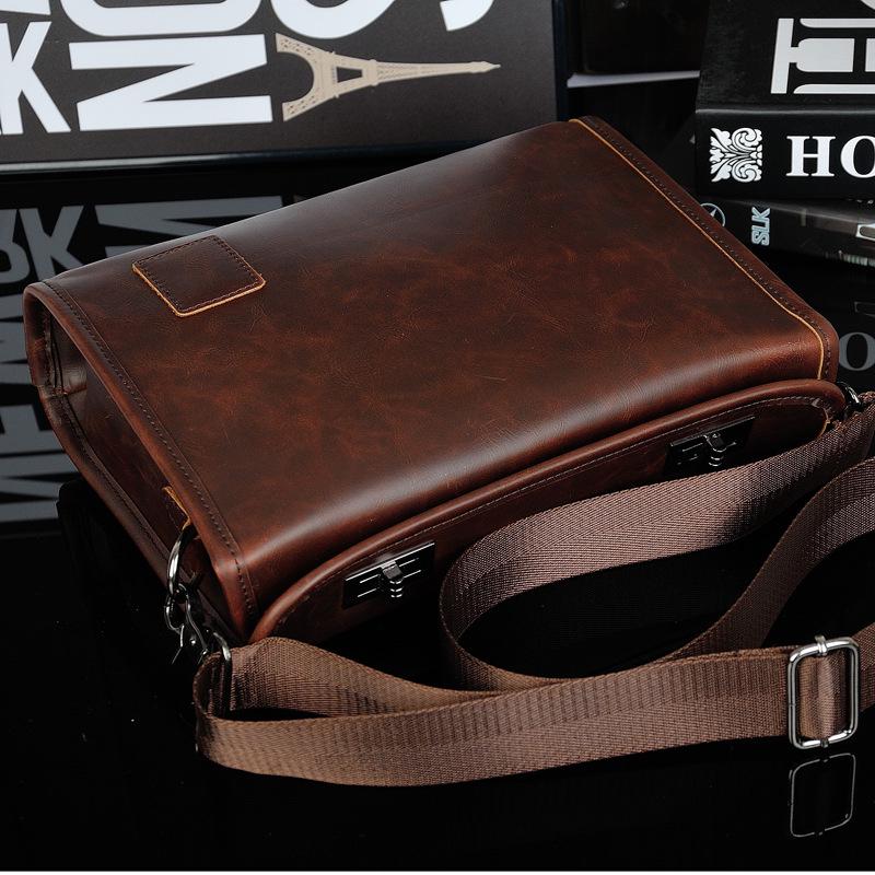 Новая корейская версия мужской сумки через плечо Crazy Horse Leather, вместительная мужская сумка для отдыха и путешествий в стиле ретро, сумки через плечо