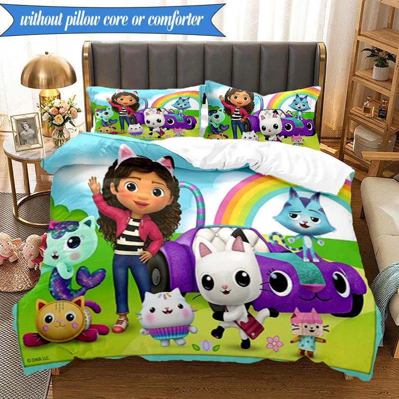 Rainbow Friends Dollhouse 3pcs K-pop music group Bedding set,Ideal for Bedroom, Dormitory,Including Duvet Cover And 2pcs Pillowcases,Fan gifts