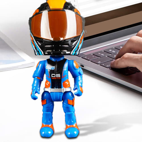 Transforming Motorcycle Doll, Motorcycle Action Figure - Boys Toy Action Figure - Collectible Figure, Q Version Motorcycle Rider Desk Decor, Transform