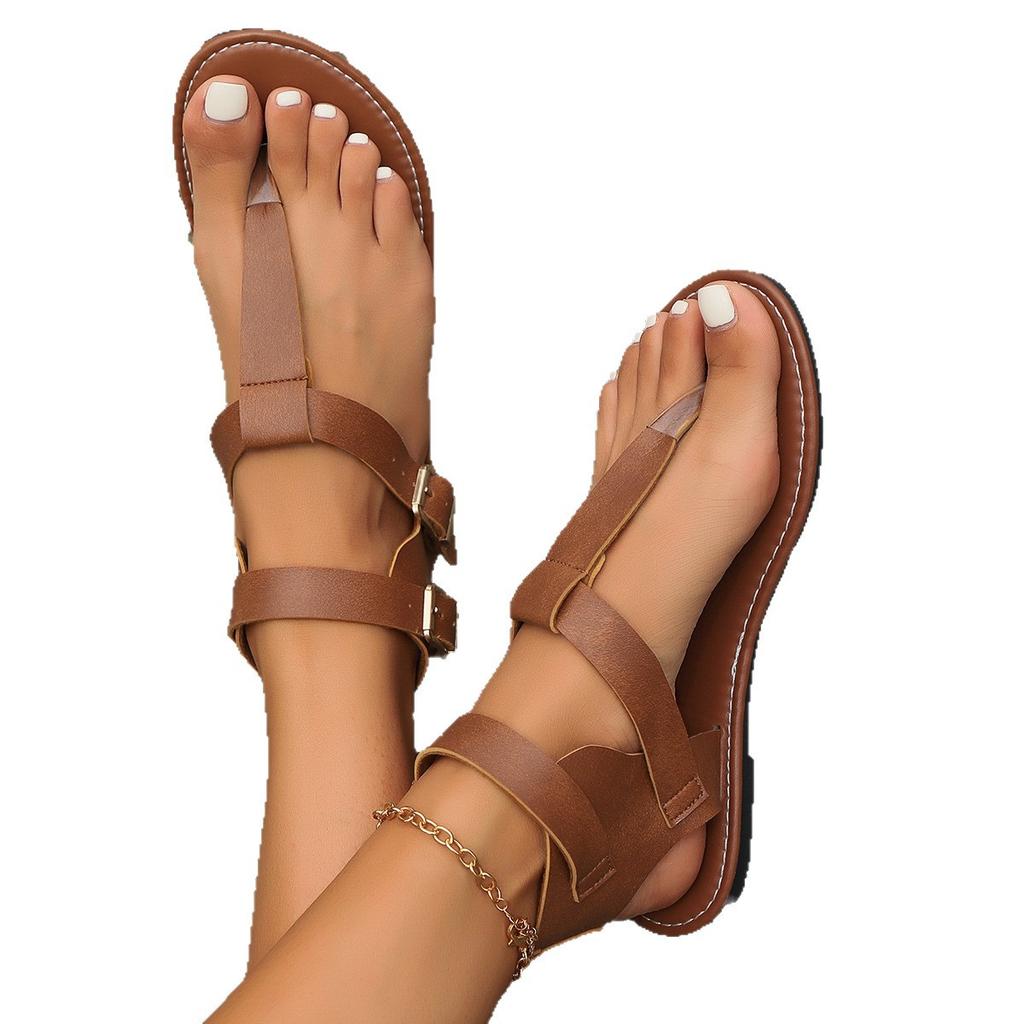 Европа, Америка 20252025 новые туфли-лодочки с римским носком на низком каблуке, модные и удобные, на плоской подошве, со средней высотой подъема