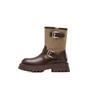 Thick-soled inner height-increasing Martin boots women's 2025 new autumn brown knight short boots women's popular western cowboy boots