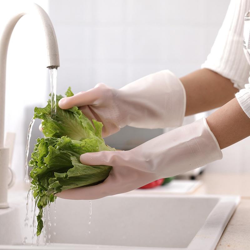 Кухонные перчатки для мытья посуды, бытовые резиновые перчатки, женские водонепроницаемые резиновые прочные перчатки с защитой от крючков, бытовые LM