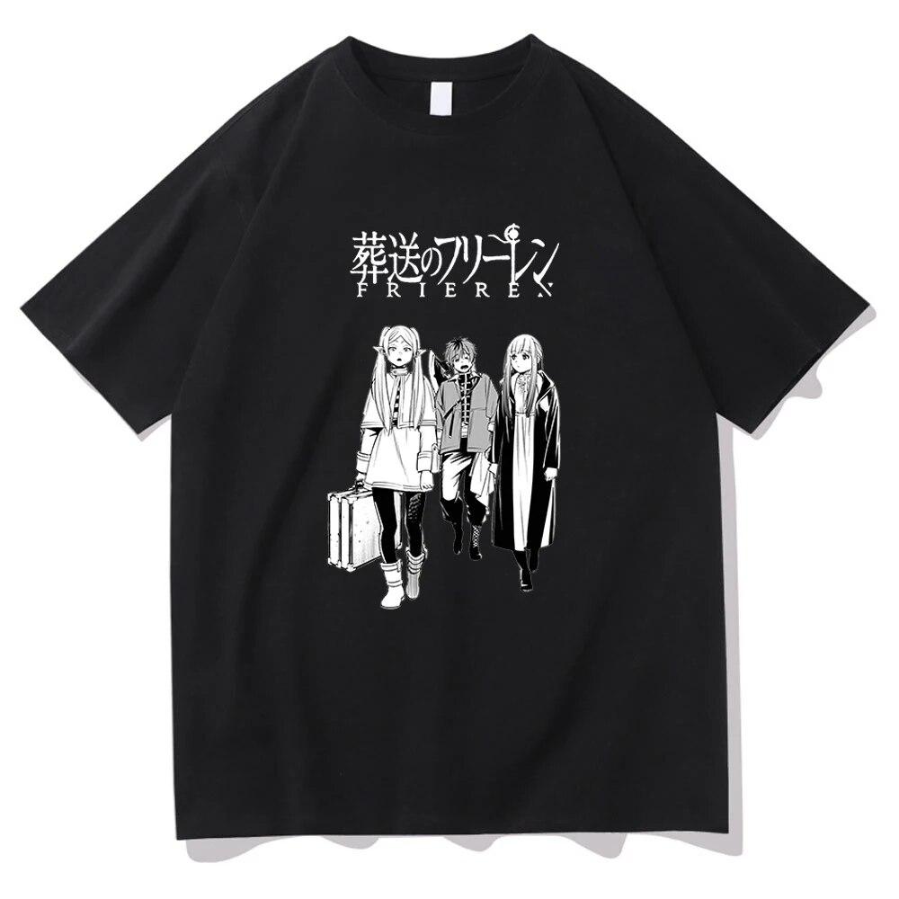 Футболка Frieren Beyond Journey's End, унисекс, эстетика, ретро, ​​аниме, футболка Sousou No Frieren, унисекс, унисекс, винтажные хлопковые футболки, унисекс