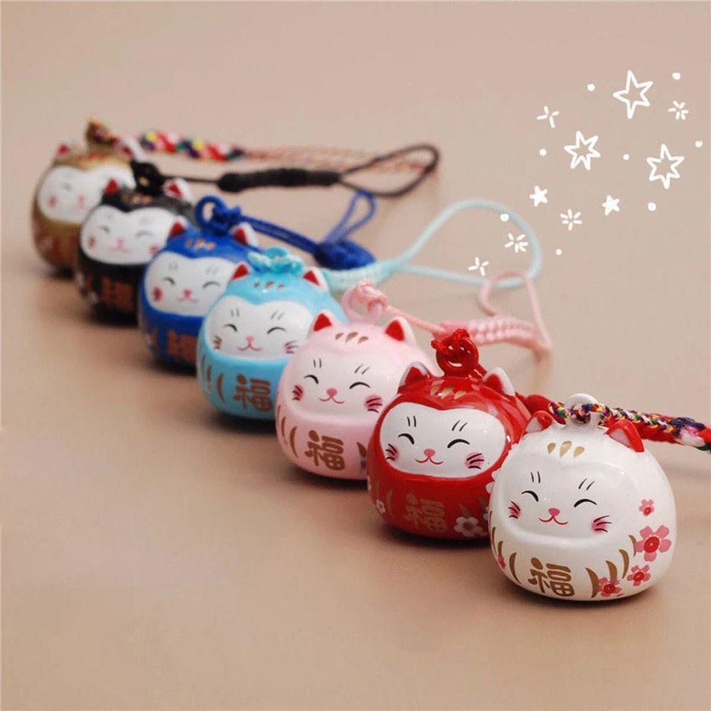 Pendant Keyring Bag Pendant Japanese Lucky Cat Keychain Mobile Phone Strap Maneki Neko Phone Charm