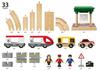 BRIO WORLD Набор для путешествий по железной дороге и автодороге [Набор из 33 деталей] для детей от 3 лет (Деревянная железная дорога) 33209