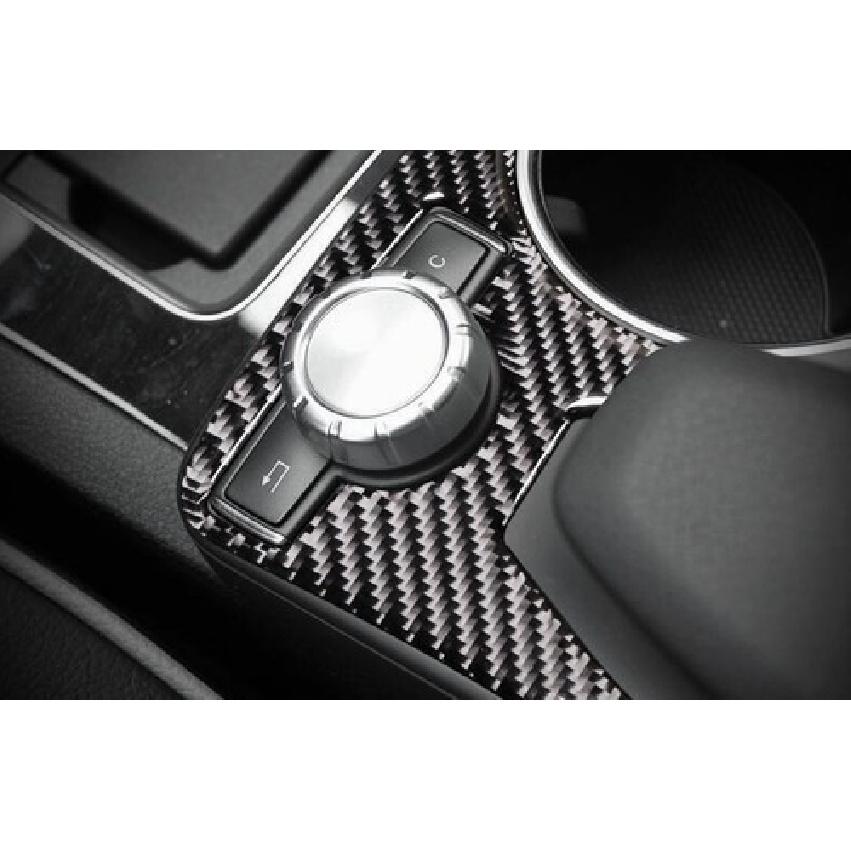 For Benz GLK 2008-2015 Real Carbon Fiber Console Gear Shift Water Cup Cover Trim