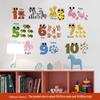 Children's Early Education Wall Stickers: English Numbers & Cartoon Designs for Kindergarten Classrooms