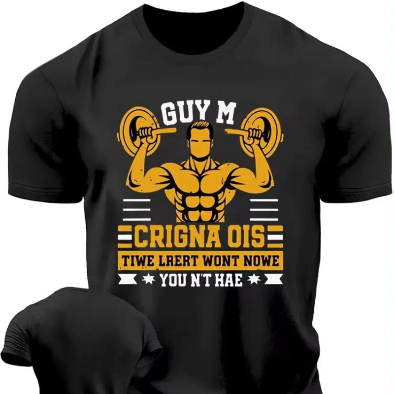 2024 Европа и США летняя повседневная мужская футболка для спортзала Футболка в мужском стиле с короткими рукавами быстросохнущая футболка