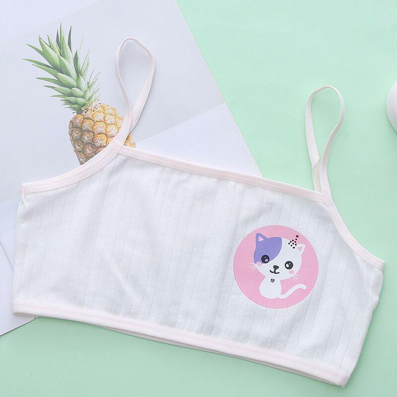 Нижнее белье для девочек-подростков из 4 предметов, детский хлопковый тренировочный бюстгальтер для детей-подростков, укороченный топ для подростков 8-14 лет