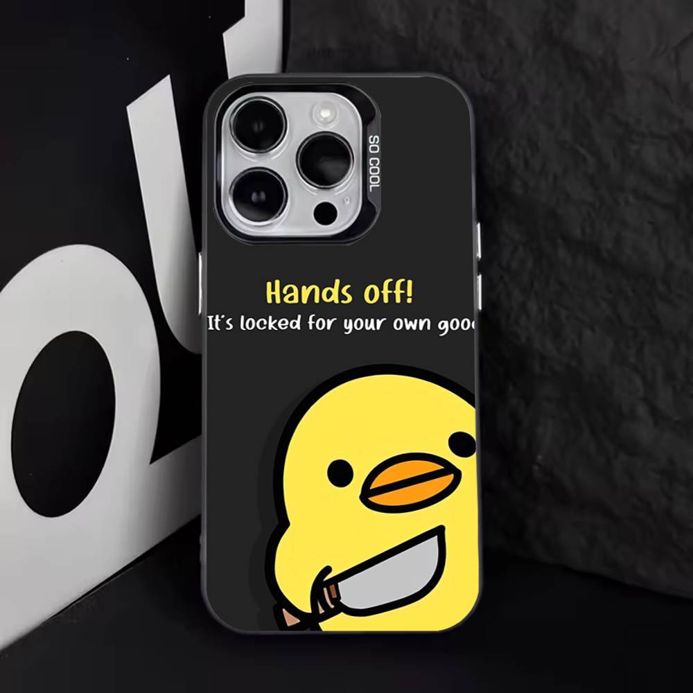 Смешной чехол 'Не трогай мой телефон' для iPhone 11, 12, 13, 14, 15, 16, 17, Pro, Max, Plus, E, Air, Mini IMD Матовый Черный