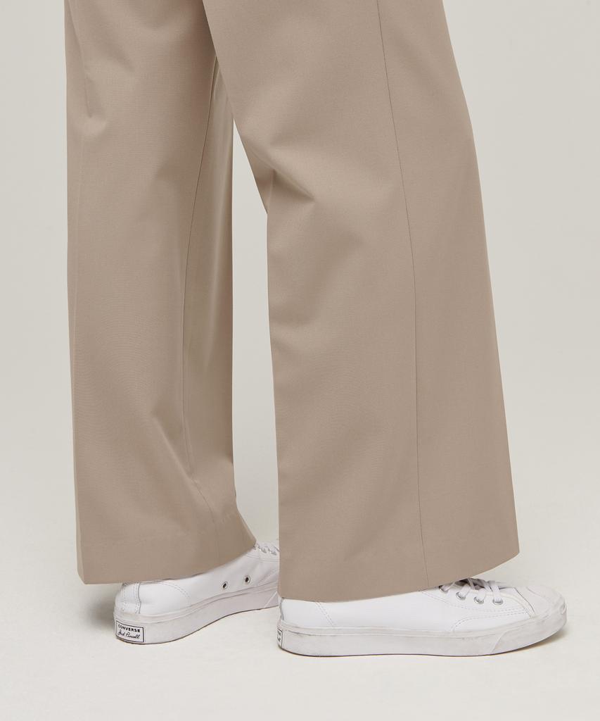 MUSINSA STANDARD WOMAN Women'S Heavyweight Fleece-Lined Wide Hidden Elastic Waist Slacks [Beige]