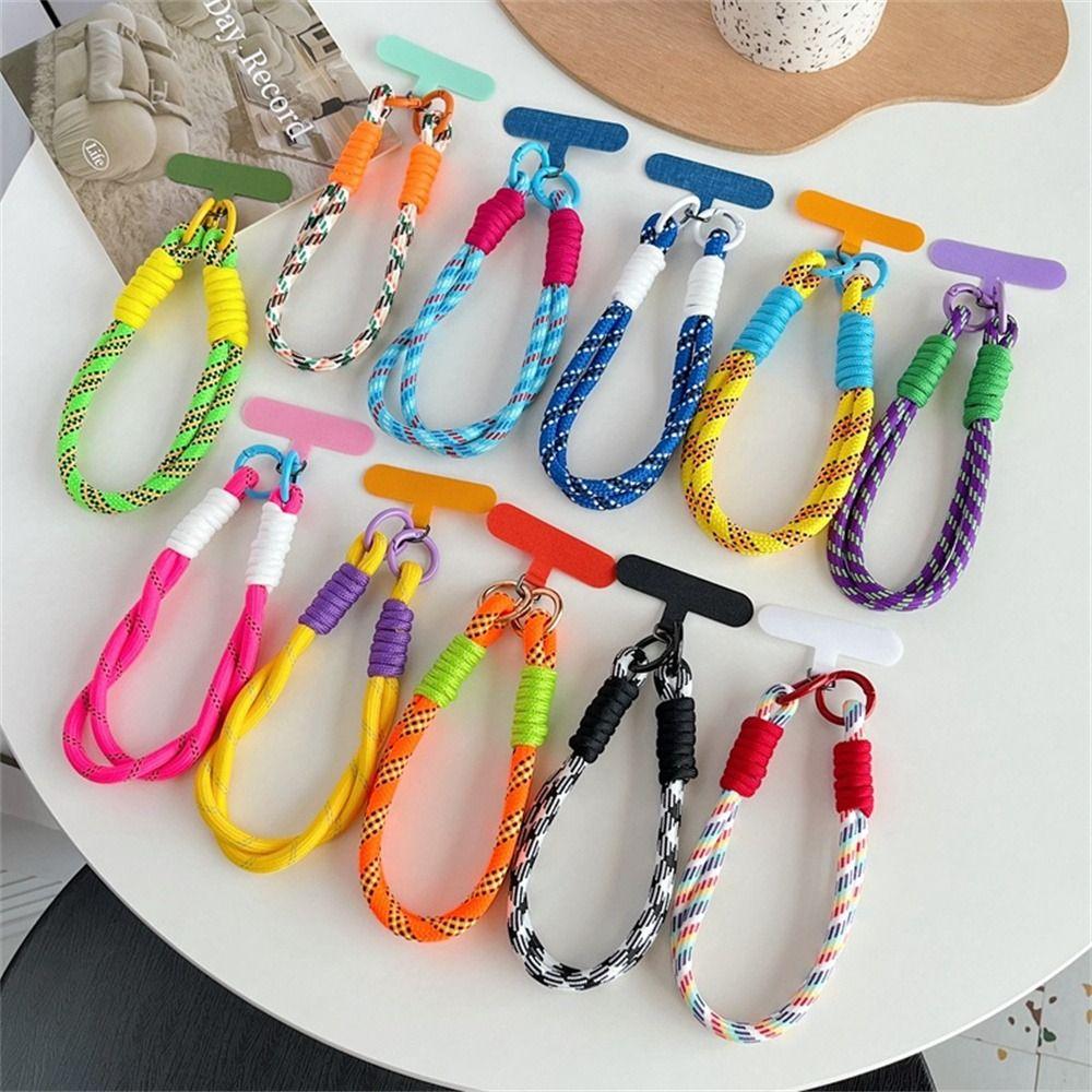 with Patch Mobile Phone Lanyard Braided Phone Hanging Chain Phone Wrist Strap Mobile Case