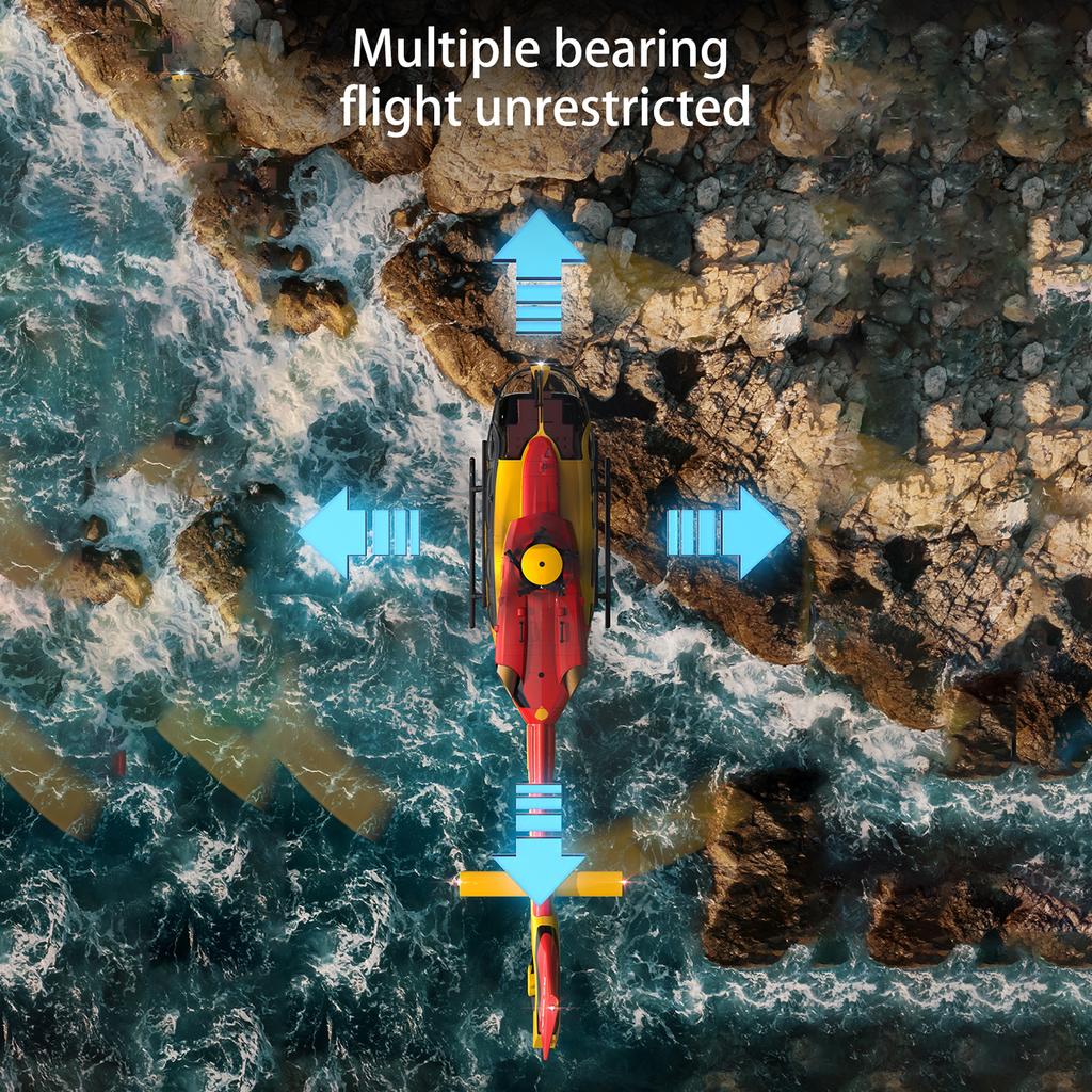 Вертолет с дистанционным управлением, двумя бесколлекторными двигателями 2,4 ГГц, 4 канала, один пропеллер, свободные элероны