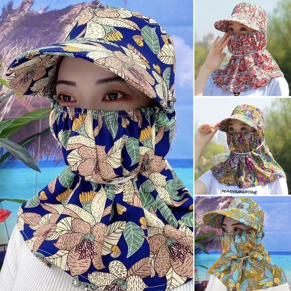Anti-UV Tea Picking Cap Wide Brim Sunscreen Hat Casual Women's Ponytail Hat Outdoor
