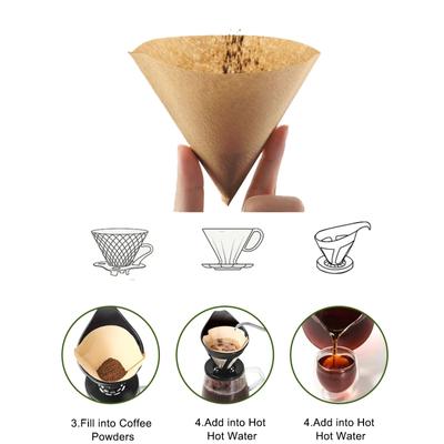 100 шт., капельная бумага для древесной массы V60, бумажный фильтр для кофе, капельная бумага для ручного заваривания, фильтровальная бумага для кофе, V-образная фильтровальная бумага для ручного заваривания