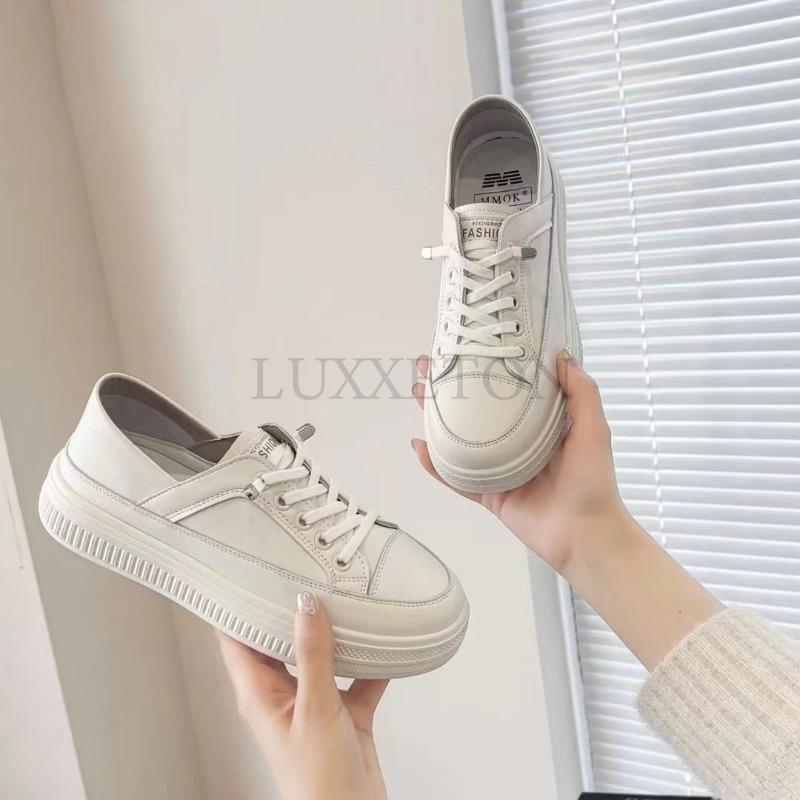 Women Korean Style Thick Soled Comfortable Casual Sports Sneakers for Women Flat White Running Vulcanized Shoes for Women