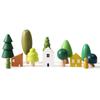 Baby Wooden Tree Mushroom Building Blocks Toys For Kids Handmade Green Forest Colorful Child Montessori Educational Toys YZ13