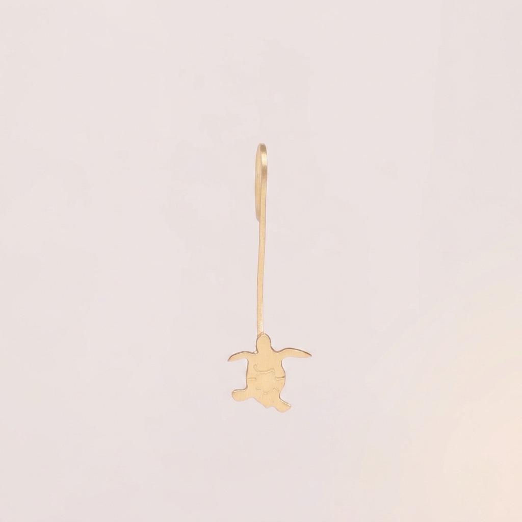 Alma Turtle Handmade Brass Earrings