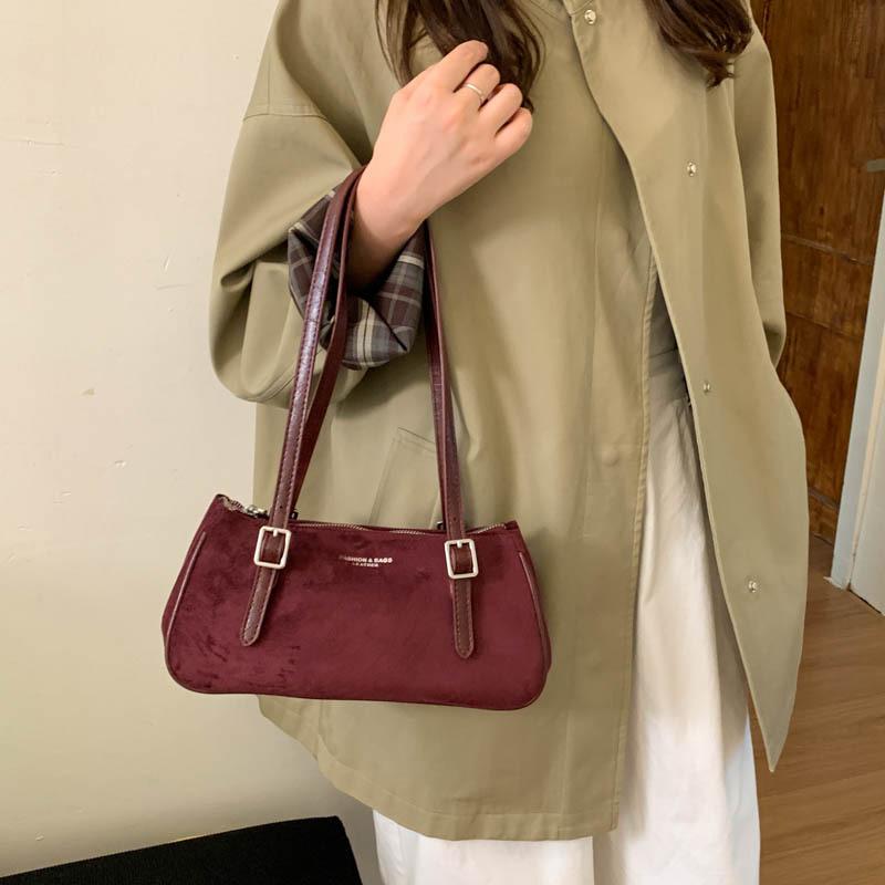 Замшевая сумка женская 2025 новая модная универсальная на плечо сумка-мессенджер премиального качества Maillard сумка подмышку