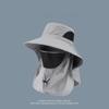 Sunshade Hat Big Eave Hat Mask Fishing Hat Outdoor Work Climbing Hiking Caps Sun Protection Detachable Sun Hat Sports Caps