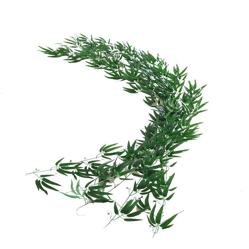 Зеленая гирлянда из искусственных бамбуковых листьев, 2 метра - Подвесная ротанговая лоза для украшения