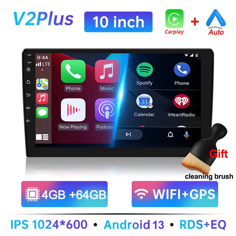 Универсальный 7 9 10 дюймовый мультимедийный проигрыватель 64G беспроводной CarPlay Android Auto Android13 2 Din FM радио стерео приемник плеер подарок