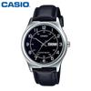 Men's Leather Band Wrist Watch MTP-V006L-1B2U