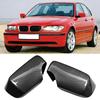 Carbon Fiber Style Door Wing Mirror Protector Add on Side Rearview Cover Fits for E46 1998 2005