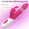 3 IN 1 Rabbit Female Vibrator Powerful G-spot Retractable Rotating Clitoral Vaginal Stimulator Female Masturbator Adult Sexy Toys