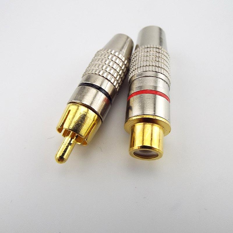 10 шт. RCA Jack Plug Аудио Видео Фиксирующий Кабель RCA Разъем Мужской Женский Позолоченный Гнездо Адаптер-Конвертер