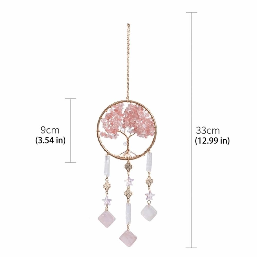 Crystal Stone Dream Catcher Boho Rainbow Dreamcatcher Lucky Crystal Suncatcher  Window Decor