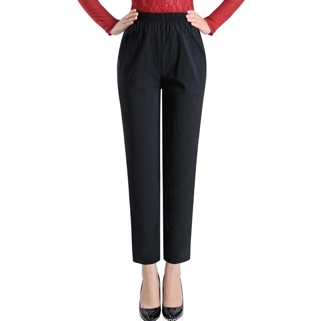 Плюс Размер Высокой Талией Длинные Брюки Женщин Прямые Брюки Белье Pantalon Работа Офис Дамы