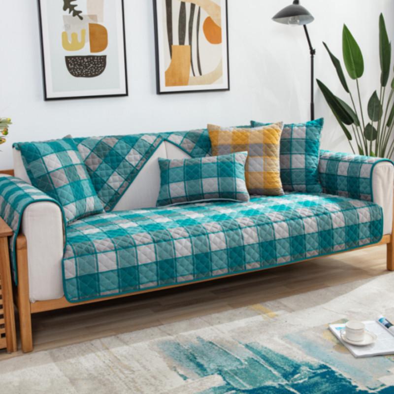 Modern Simple Sofa Cover Cotton Non-Slip Living Room Sofa Cushion Fabric Dust-Proof Furniture Protection Cushion Universal