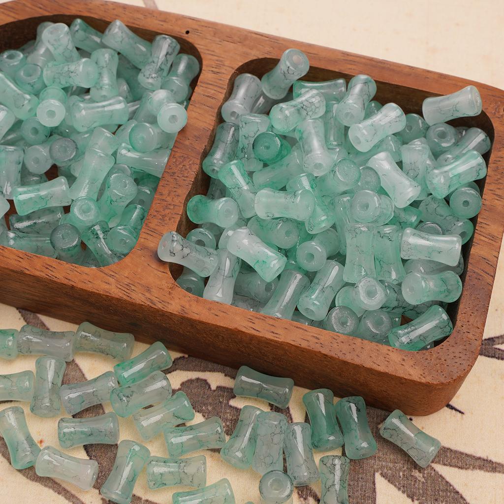Стеклянные ореолы для окрашивания Бамбуковые бусины Бусины в старинном стиле Бусины ручной работы Аксессуары для бисера Глазурь Имитация нефрита Бусины Материалы