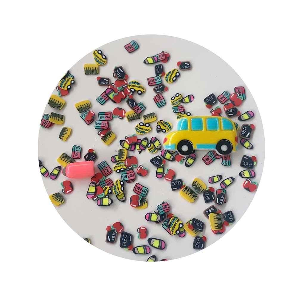 5mm Red Hearts Polymer Clay Slices Sprnkles Soft Pottery for DIY Slime Crafts Accessories
